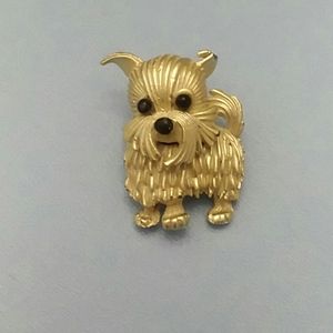 Adorable vintage terrier brooch